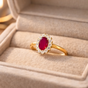 Anillo con Rubí y Diamantes